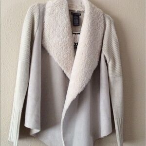 Chelsea & Theodore Faux Fur Women's Cardigan NWT